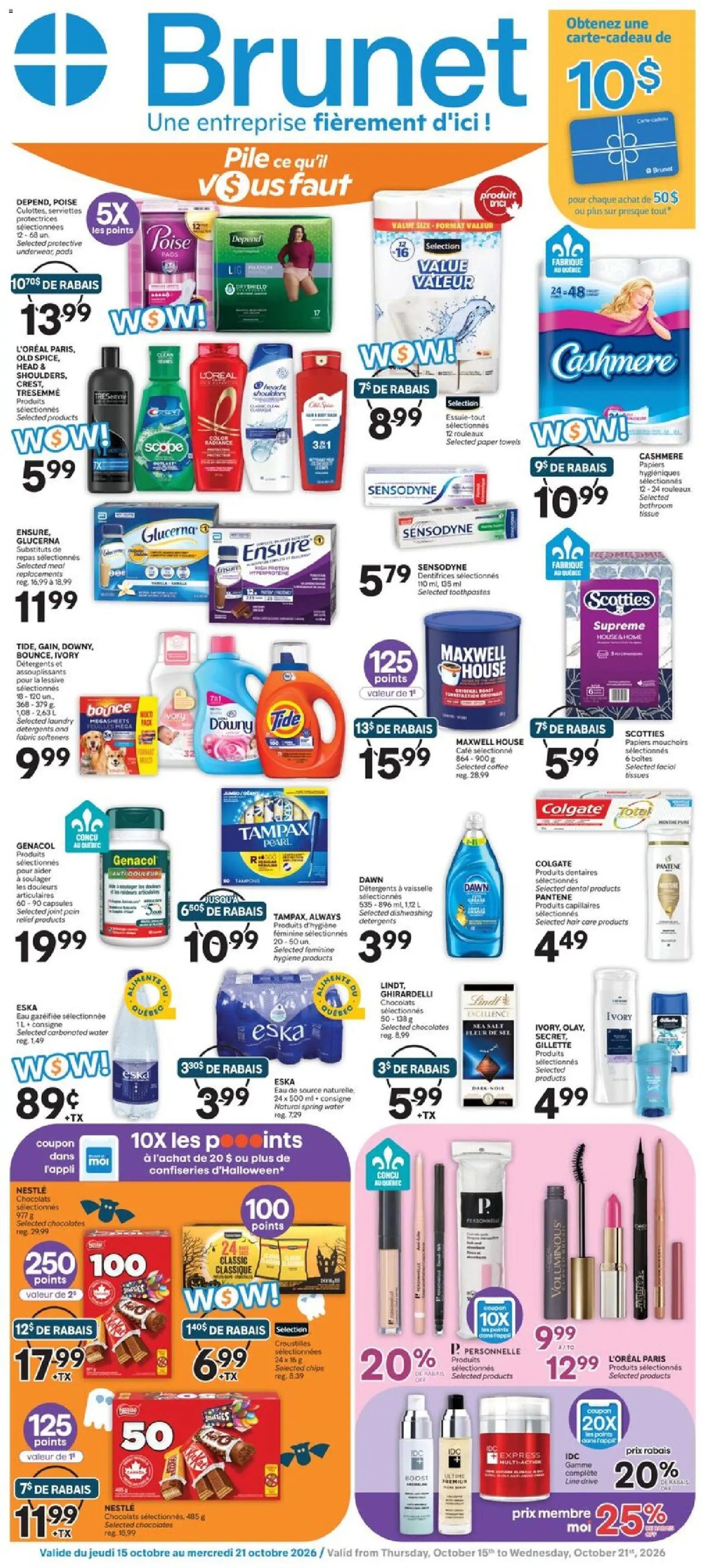 Brunet weekly flyer / circulaire from Oct 15, 2026 > weekly specials & deals