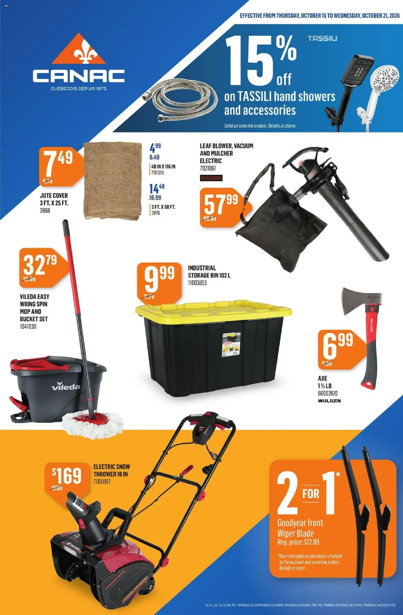 Canac weekly flyer from Oct 15, 2026 > weekly specials & deals