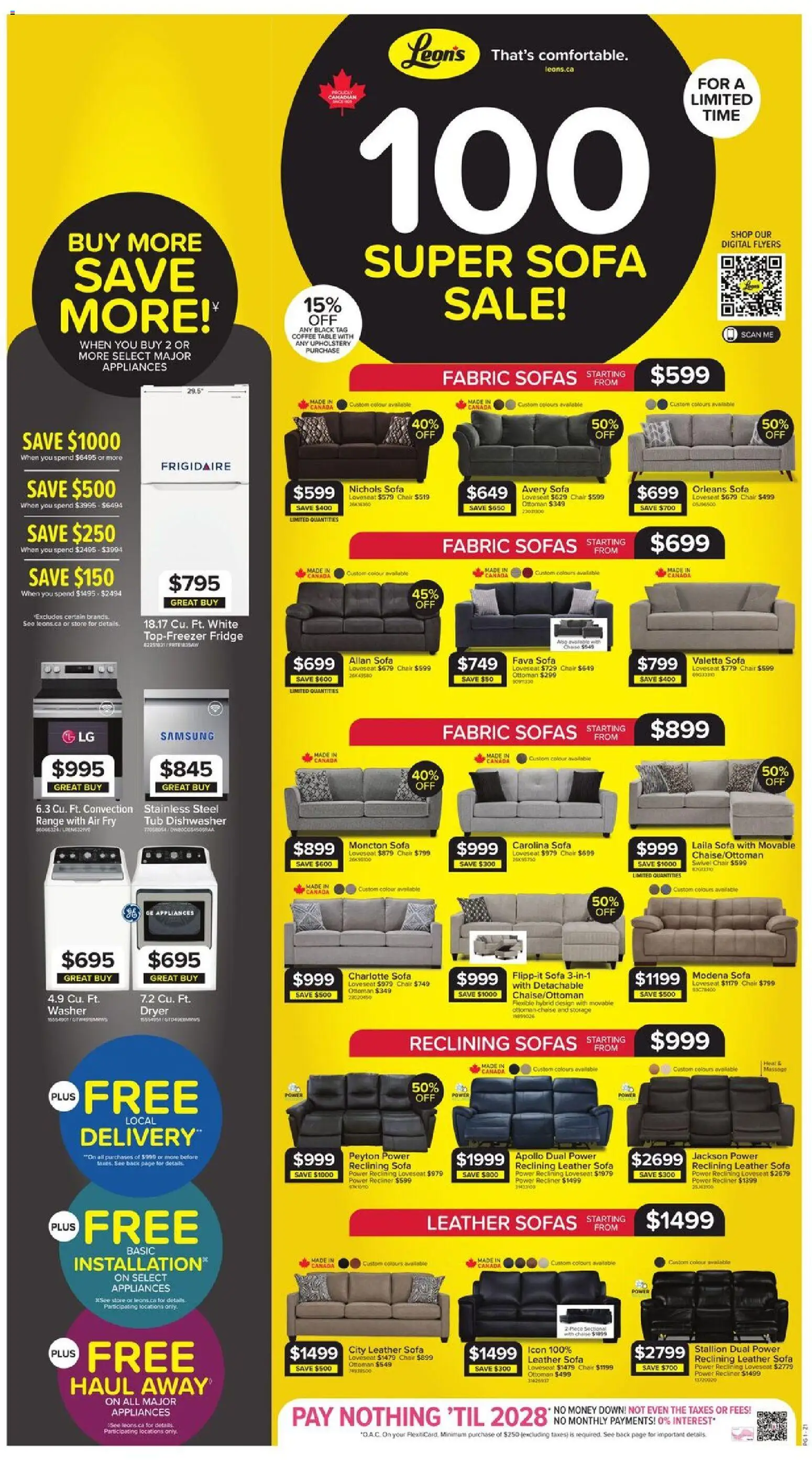 Leon's weekly flyer / circulaire from Oct 15, 2026 > weekly specials & deals