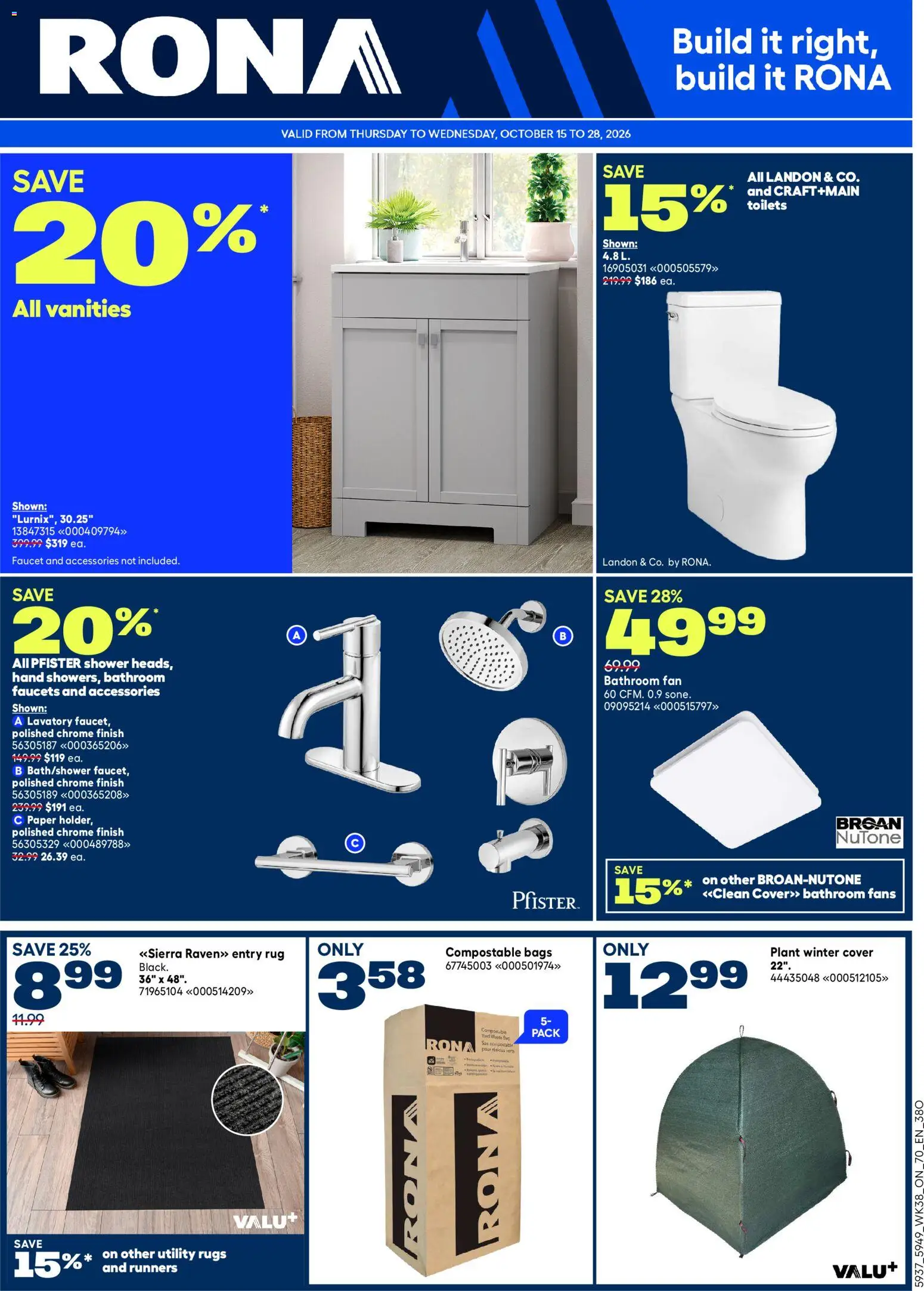 Rona weekly flyer from Oct 15, 2026 > weekly specials & deals