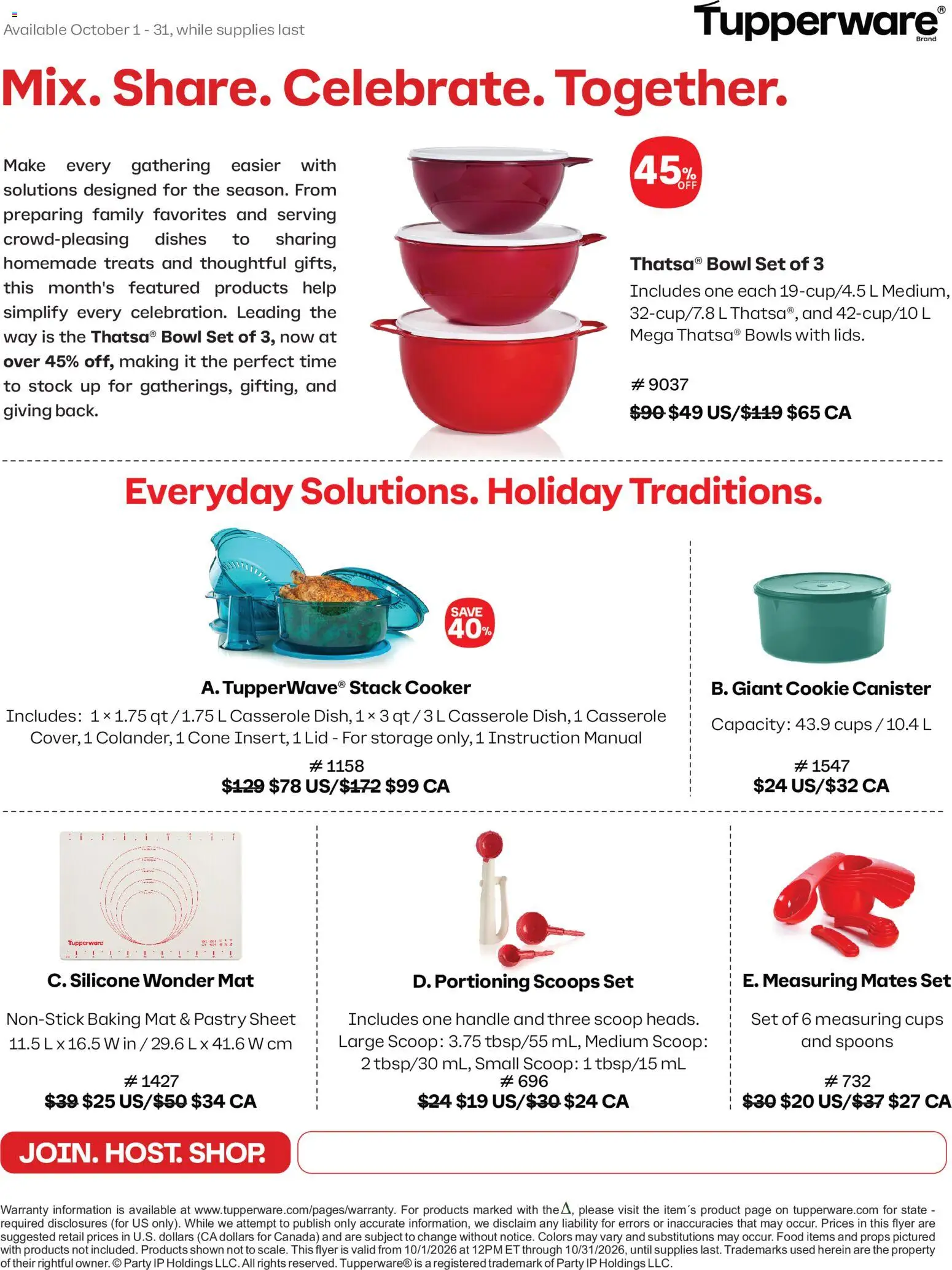 Tupperware weekly flyer from Oct 1, 2026 > weekly specials & deals
